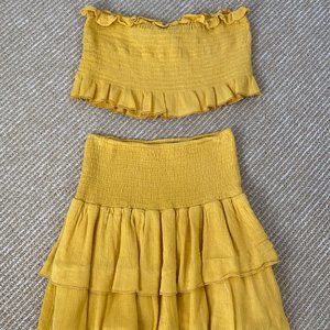 yellow skirt set